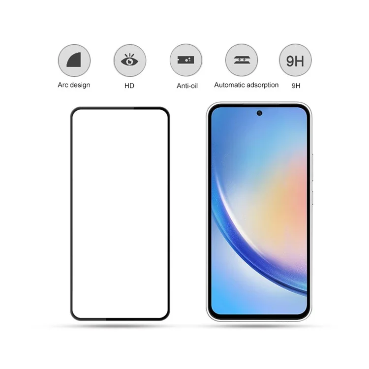 MOCOLO 25 Pezzi per Samsung Galaxy A35 5G / A55 5G Pellicola Protettiva Schermo Protettivo in Vetro Temperato con Stampa Serigrafica, Colore Nero