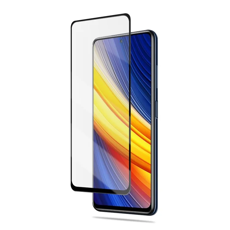 MOCOLO 25Unidades Para Xiaomi Poco X3 / Poco X3 NFC / Poco X3 Pro Protector de Pantalla Seda Impresión Película de Vidrio Templado - Negro