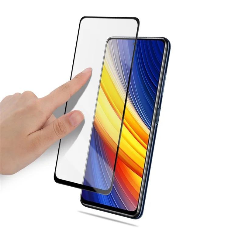 MOCOLO 25Unidades Para Xiaomi Poco X3 / Poco X3 NFC / Poco X3 Pro Protector de Pantalla Seda Impresión Película de Vidrio Templado - Negro