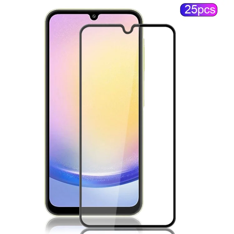MOCOLO 25Pcs For Samsung Galaxy A25 5G (Global) (161.0 X 76.5 X 8.3mm) Full Glue Screen Protector Tempered Glass Film - Black