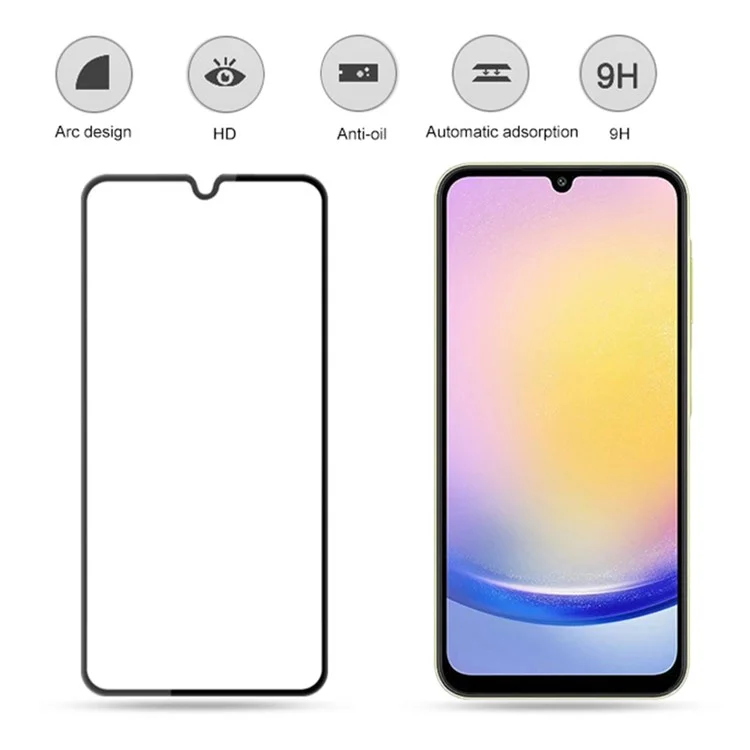 MOCOLO 25Pcs For Samsung Galaxy A25 5G (Global) (161.0 X 76.5 X 8.3mm) Full Glue Screen Protector Tempered Glass Film - Black