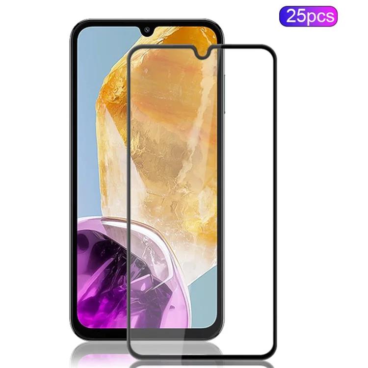 MOCOLO 25Pcs For Samsung Galaxy M15 5G Full Screen Protector Secondary Hardening Tempered Glass Film - Noir
