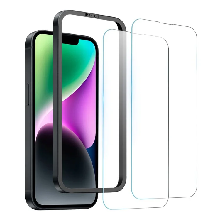 NORTHJO 2 шт. A+ для iPhone 14 Защитная пленка для экрана Ультра-прозрачная закаленная стеклянная пленка с инструментом для установки