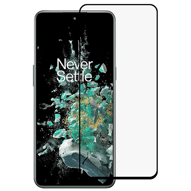 Für OnePlus 10T 5G / Ace Pro 5G Hoher Aluminium-Silizium-Glas-Vollbildschirmschutz 2,5D Arc Edge Full Glue Ultra Clear Silk Printing Black Edge Film