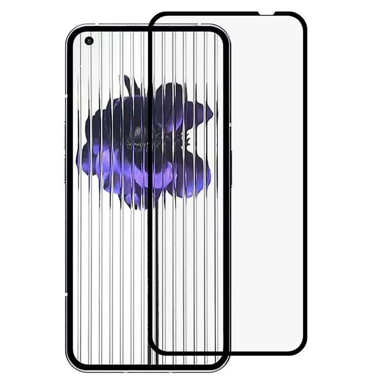 RURIHAI для Nothing phone (1) 5G Full Covering Anti-stains Secondary Hardening Aluminum-silicon Glass Film, Black Edge 2.5D Full Glue HD Screen Protector