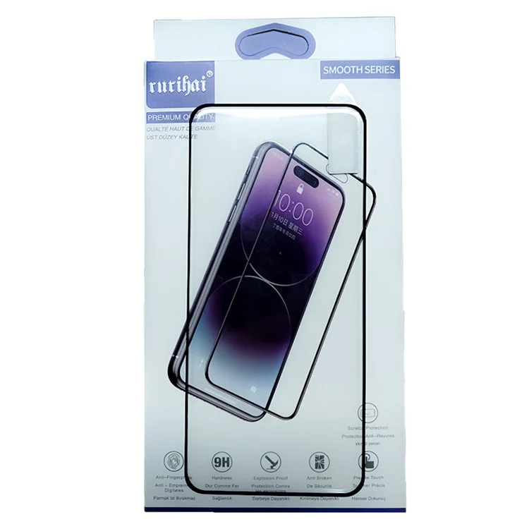 RURIHAI Für Oppo Reno12 5G (Global) 3D Curved Full Screen Protector Full Glue Film (Unterstützt Fingerabdruckentsperrung)