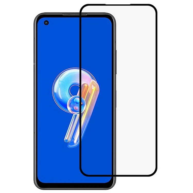 RURIHAI para Asus Zenfone 9 5G Película de vidrio de aluminio-silicio de cobertura completa con endurecimiento secundario, protector de pantalla HD a prueba de rayones 2.5D de pegamento completo