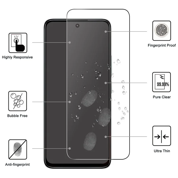 Pour Xiaomi Redmi 13 5G / 13 4G Protecteur d'écran 2.5D Arc Edge Film en verre trempé