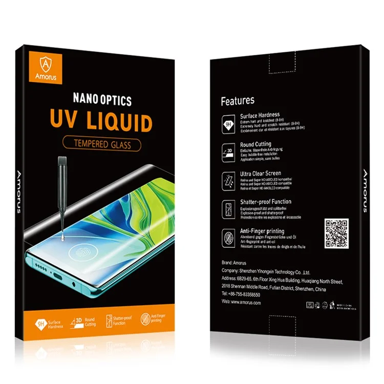 AMORUS For Honor Magic6 Pro 5G UV Liquid Full Screen Protector Cover 3D Curved Tempered Glass Film