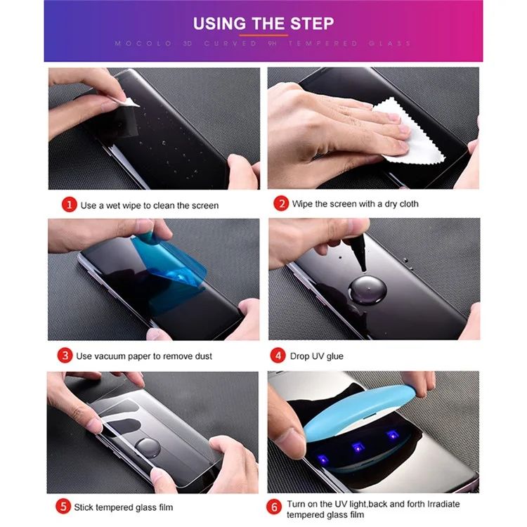 AMORUS For Honor Magic6 Pro 5G UV Liquid Full Screen Protector Cover 3D Curved Tempered Glass Film