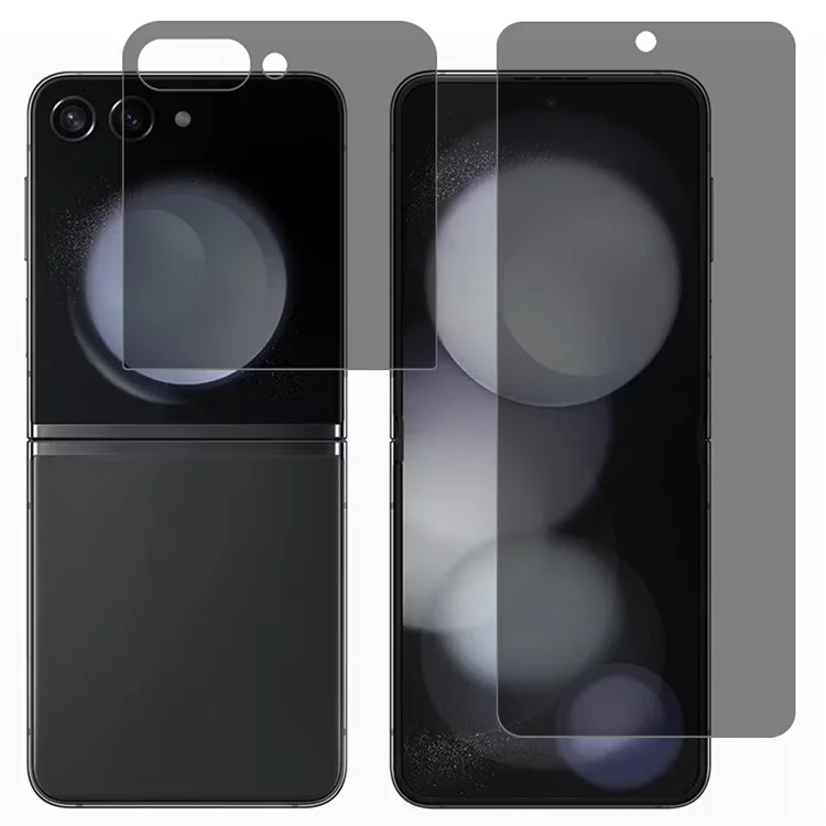 Для Samsung Galaxy Z Flip6 5G Anti-Spy PET Screen Protector Front Screen + Back Screen Matte Film