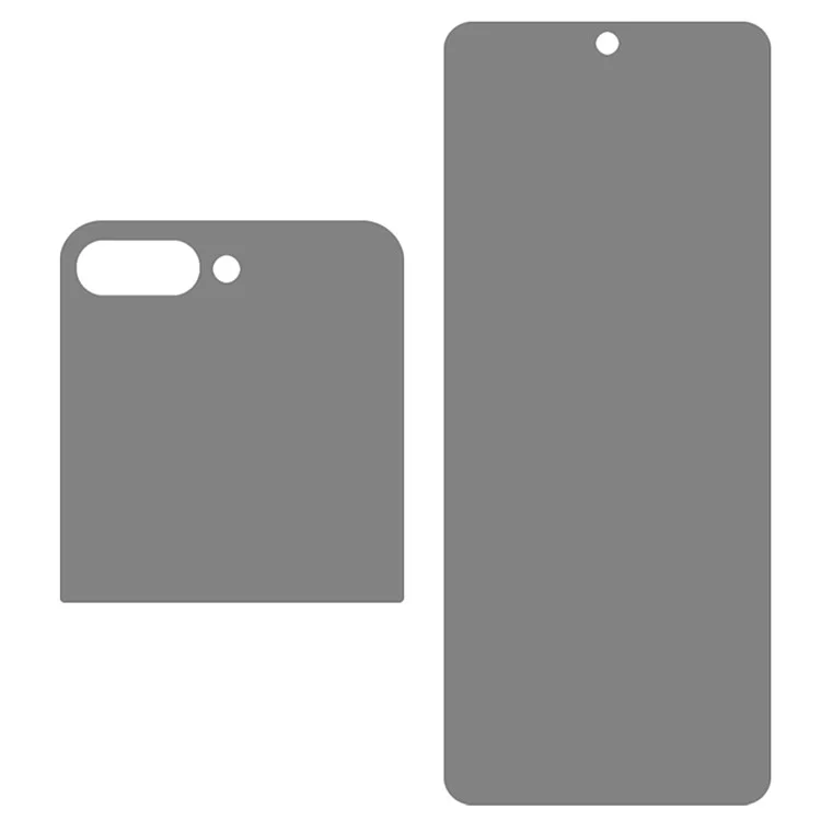 Для Samsung Galaxy Z Flip6 5G Anti-Spy PET Screen Protector Front Screen + Back Screen Matte Film