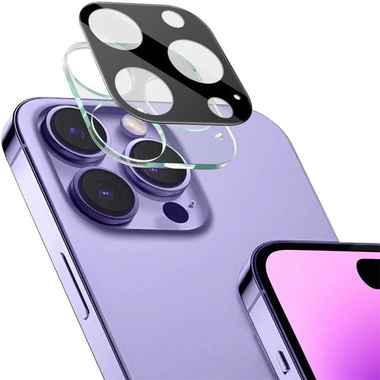 IMAK For iPhone 16 Pro / 16 Pro Max Vidro Temperado Protetor de Lente da Câmera + Tampa da Lente Acrílica (Versão Preta)