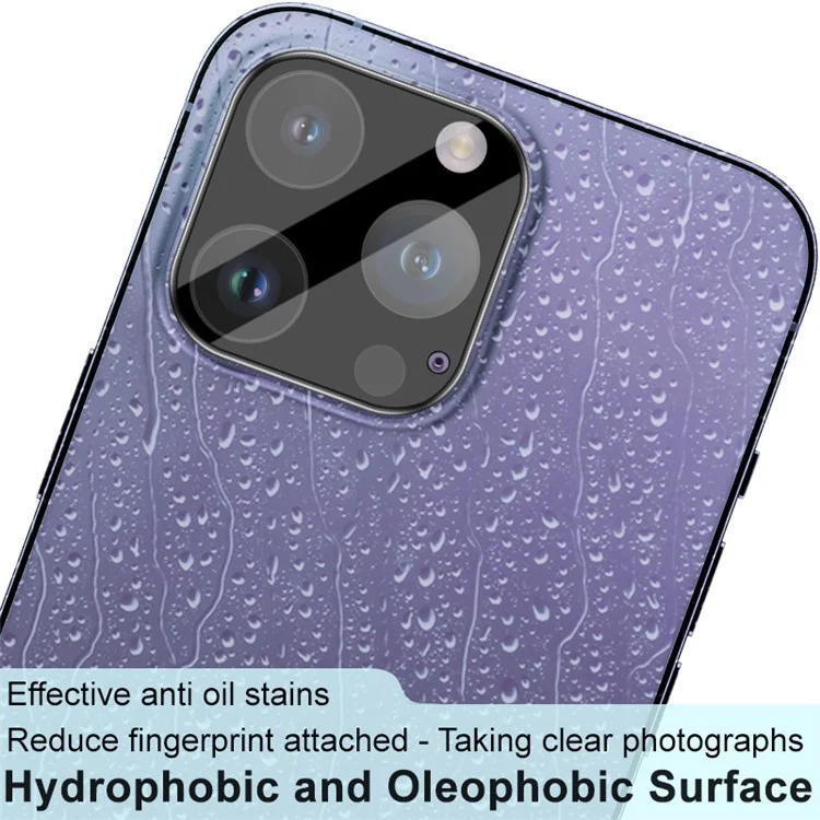 IMAK For iPhone 16 Pro / 16 Pro Max Vidro Temperado Protetor de Lente da Câmera + Tampa da Lente Acrílica (Versão Preta)