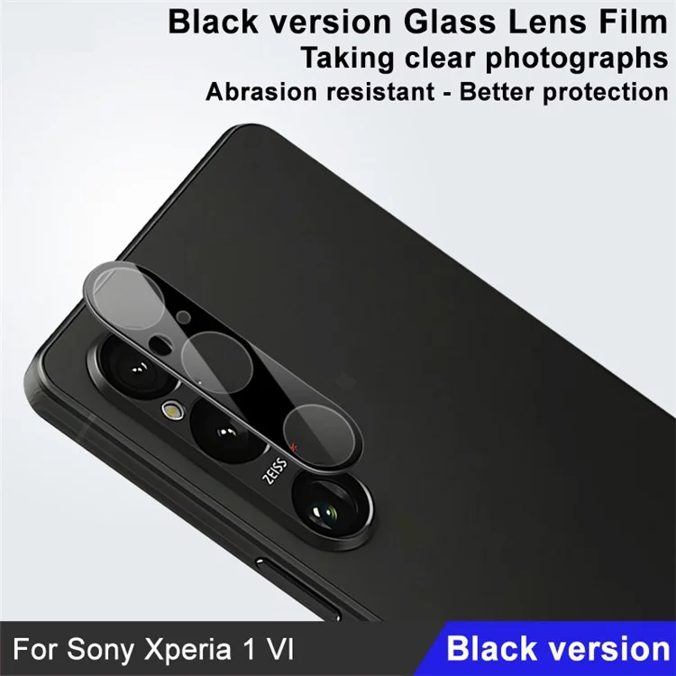 IMAK For Sony Xperia 1 VI Tempered Glass Camera Lens Protector Anti-Scratch (Black Version)