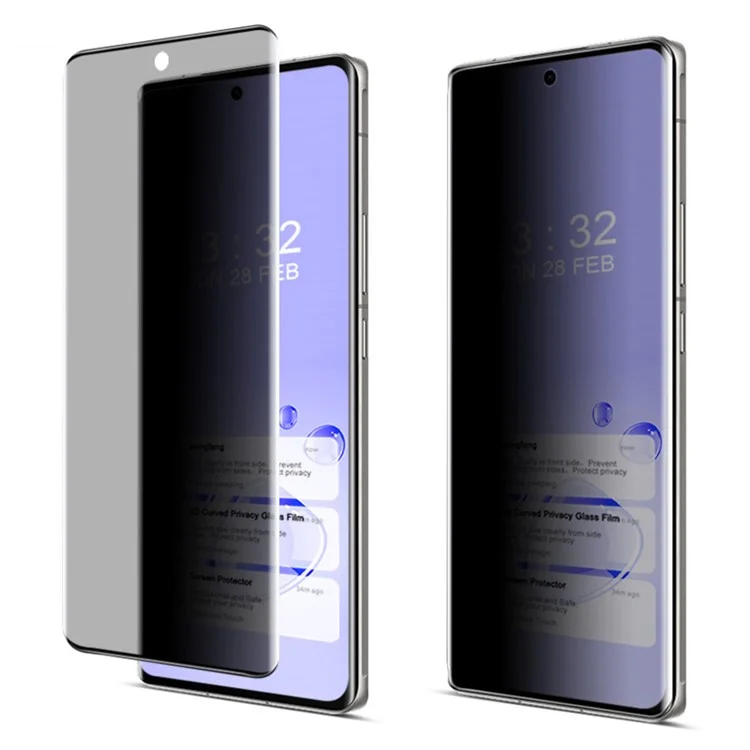 IMAK Per vivo X100 Ultra 5G / Y200 (India) 5G Protezione dello schermo privacy 3D Curved Tempered Glass Film (No Edge Version)