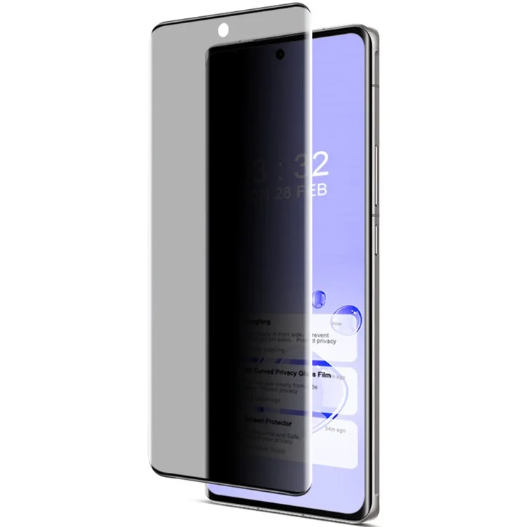 IMAK Per vivo X100 Ultra 5G / Y200 (India) 5G Protezione dello schermo privacy 3D Curved Tempered Glass Film (No Edge Version)