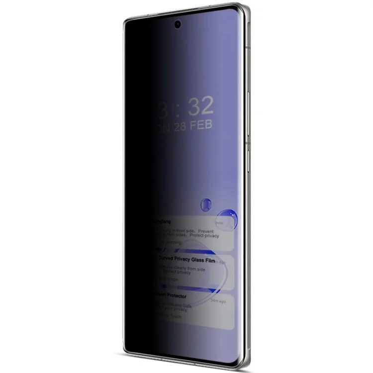 IMAK Per vivo X100 Ultra 5G / Y200 (India) 5G Protezione dello schermo privacy 3D Curved Tempered Glass Film (No Edge Version)