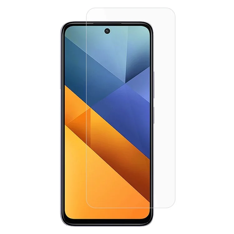 AMORUS Für Xiaomi Poco M6 4G Displayschutzfolie 9H 2.5D Hochaluminium-Silizium-Glasfilm Hohe Transparenz