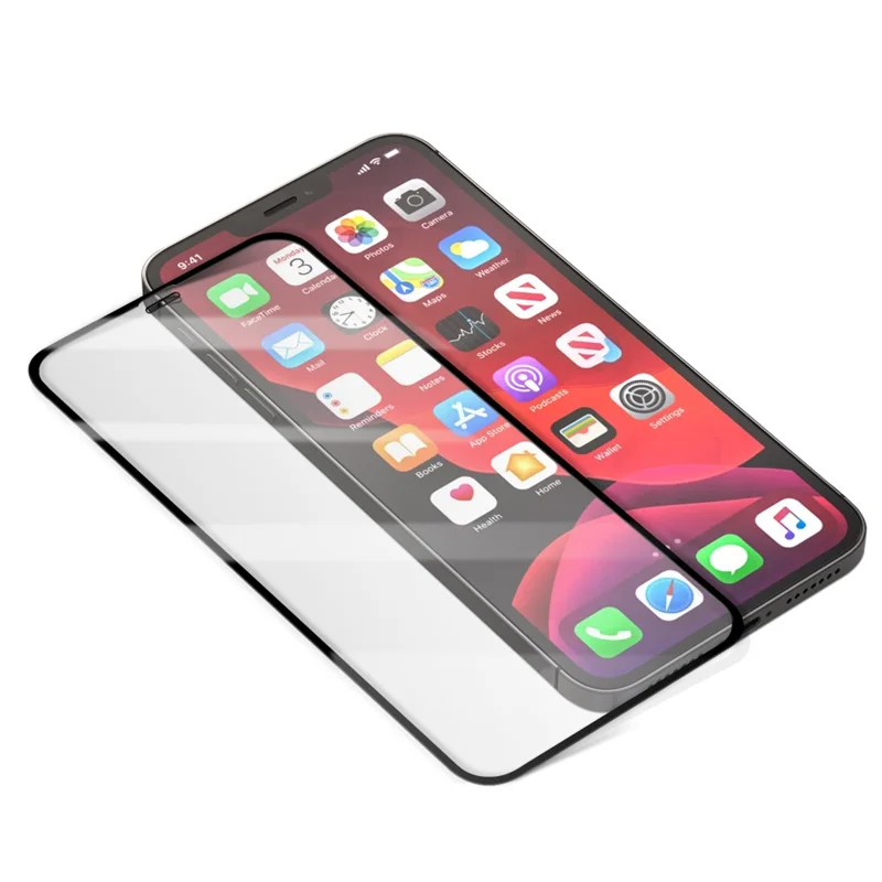 MOCOLO 25Pcs For iPhone 12 Pro Max Full Screen Protector Silk Printing Tempered Glass Film, Black