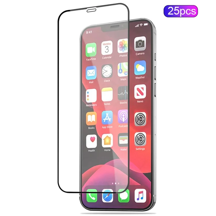 MOCOLO 25Pcs For iPhone 12 mini Tempered Glass Screen Protector Silk Printing Black Edge - Preto