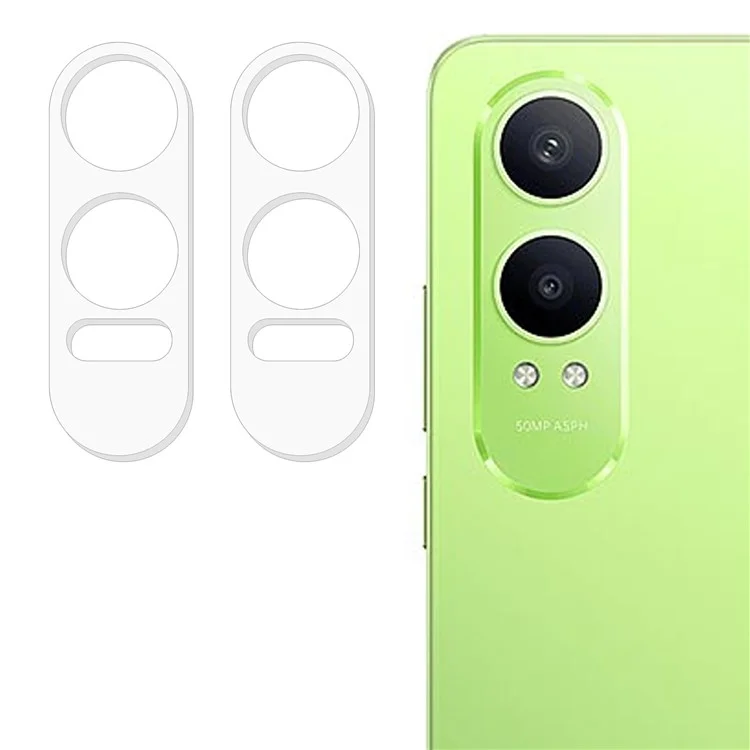 2 pièces pour OnePlus Nord CE4 Lite 5G / Oppo K12x 5G (Chine) Protecteur d'objectif de caméra en verre trempé à bord incurvé 3D