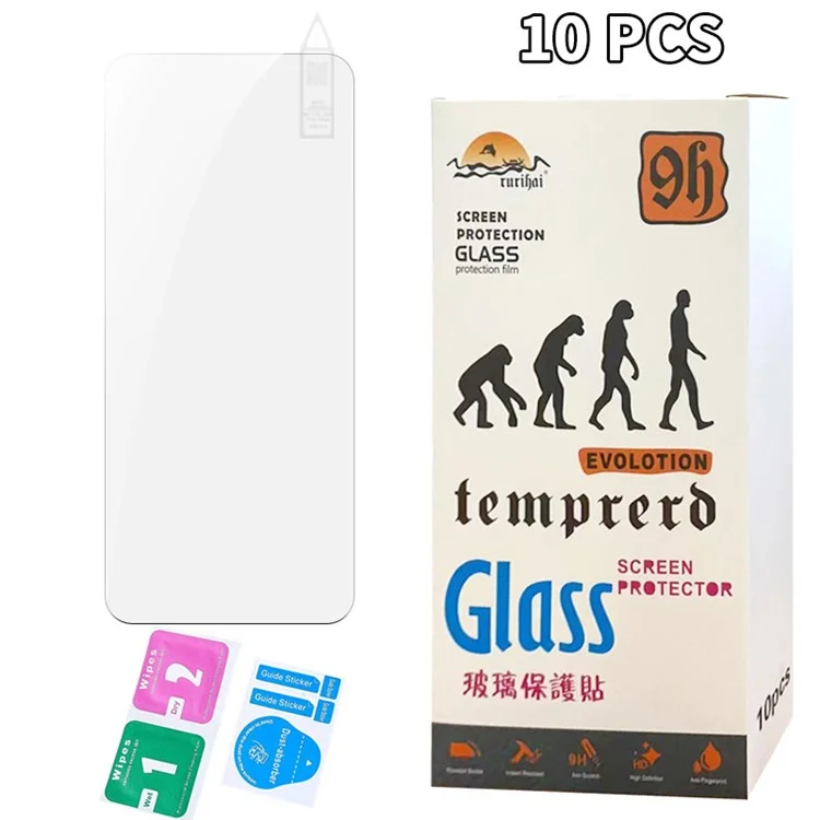 RURIHAI 10 pezzi per Xiaomi Redmi 13 5G / 13 4G Pellicola Protettiva per Lo Schermo in Vetro Alluminio-Silicio Alta 0,26 mm 2,5D