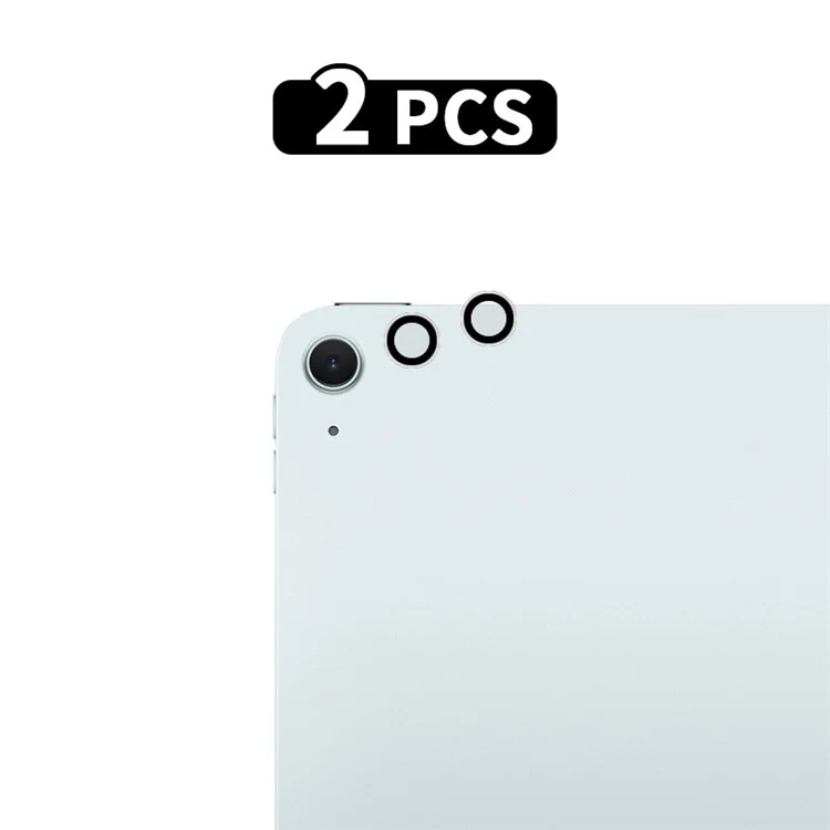 RURIHAI 2 Set For iPad Air 13 (2024) Protecteur d'objectif de caméra Bague en métal AR Verre de protection de l'objectif HD - Argent