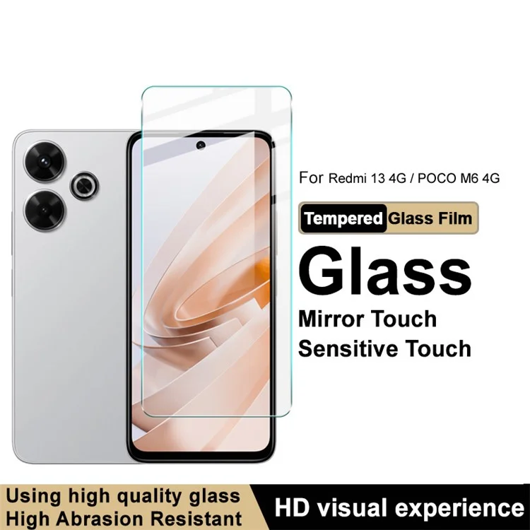 IMAK H-Serie für Xiaomi Redmi 13 5G / 13 4G / Note 13R 5G / Poco M6 4G Bildschirmschutz Gehärtetes Glas Film