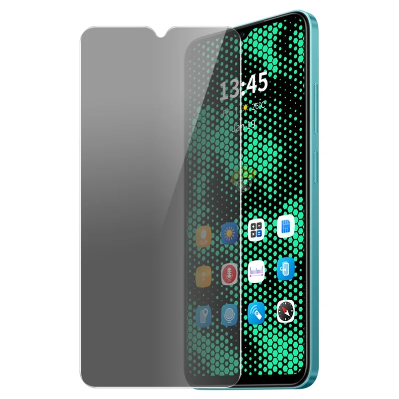ENKAY HAT PRINCE Pour Honor X5 Plus / X6a 4G Anti-Espion Haute Aluminium-Silicium Verre Film de Confidentialité Protection