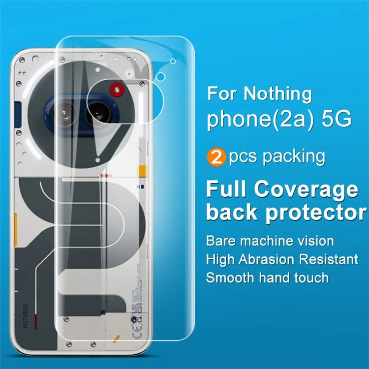 IMAK 2 unidades / Juego Película de Hidrogel III para Nothing Phone (2a) Plus / Phone (2a) Película de TPU Autorreparadora Ultraclear Protectora de Respaldo