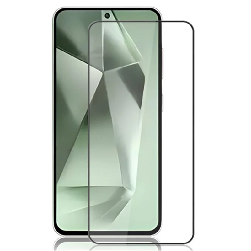 AMORUS For Samsung Galaxy S24 FE Full Screen Protector Silk Printing Tempered Glass Film - Black