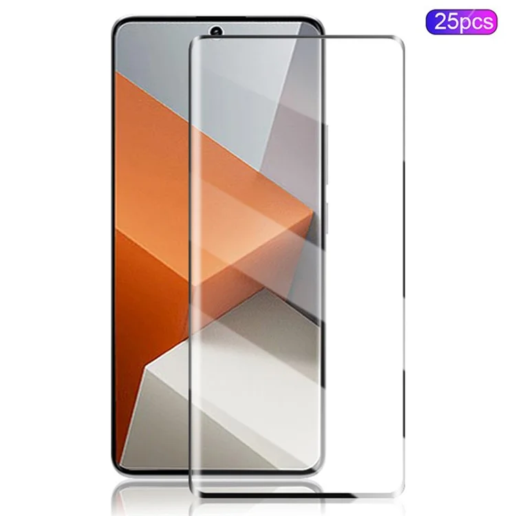 MOCOLO 25Stück Für Xiaomi Redmi Note 13 Pro+ 5G Bildschirmschutz Gehärtetes Glas Folie 3D Curve Volle Abdeckung