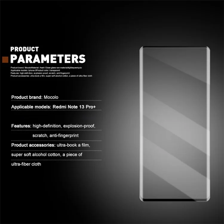 MOCOLO 25Stück Für Xiaomi Redmi Note 13 Pro+ 5G Bildschirmschutz Gehärtetes Glas Folie 3D Curve Volle Abdeckung