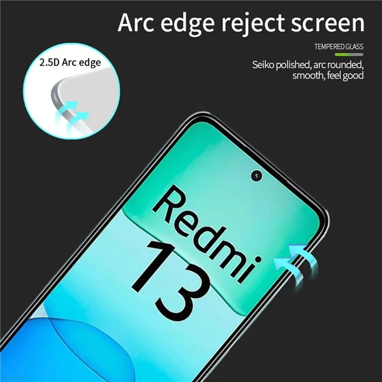 PINWUYO JK Series-2 для Xiaomi Redmi 13 5G / 13 4G Full Screen Protector Full Glue Anti-Explosion Film