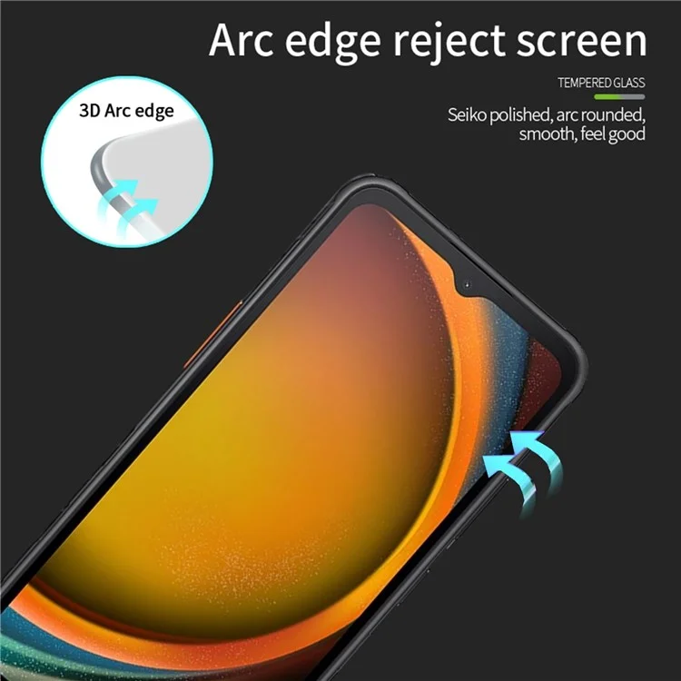 MOFI JK 3D Tempered Glass Film-1 for Samsung Galaxy Xcover7 Screen Protector 3D Curved Edge Clear Film