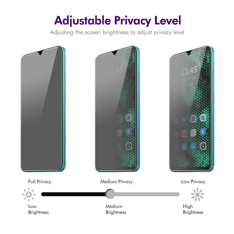 ENKAY HAT PRINCE 2Pcs For Xiaomi Redmi A1+ 4G / A2+ 4G Anti-Spy Screen Protector Complete Covering