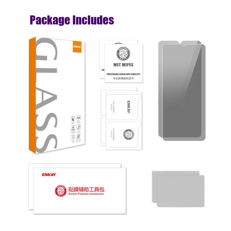 ENKAY HAT PRINCE 2Pcs For Xiaomi Redmi A1+ 4G / A2+ 4G Anti-Spy Screen Protector Complete Covering