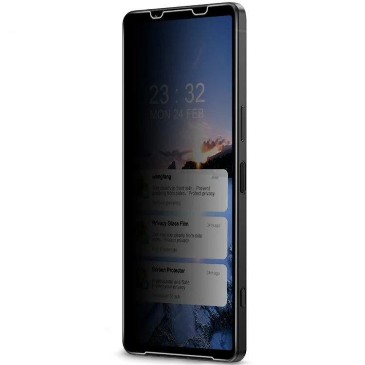 IMAK para Sony Xperia 1 IV 5G Cobertura Completa 9H Toque Sensível Anti-espião Filme de Vidro Temperado Transparente AGC