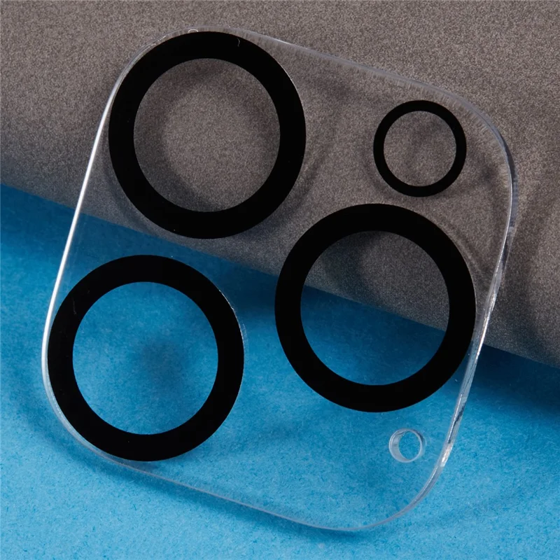 Para iPhone 16 Pro / 16 Pro Max Protector de lente de cámara Círculos negros incorporados Película de lente de vidrio templado