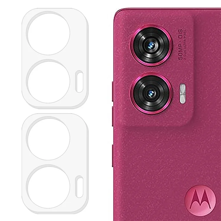 2 pièces pour Motorola Edge 50 Fusion 5G Protecteur d'objectif de caméra Film en verre trempé 3D