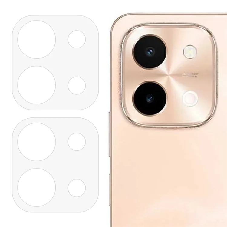 2 UNIADES PARA vivo Y28 4G Protector de lente de cámara Película de vidrio templado de borde de arco 2.5D