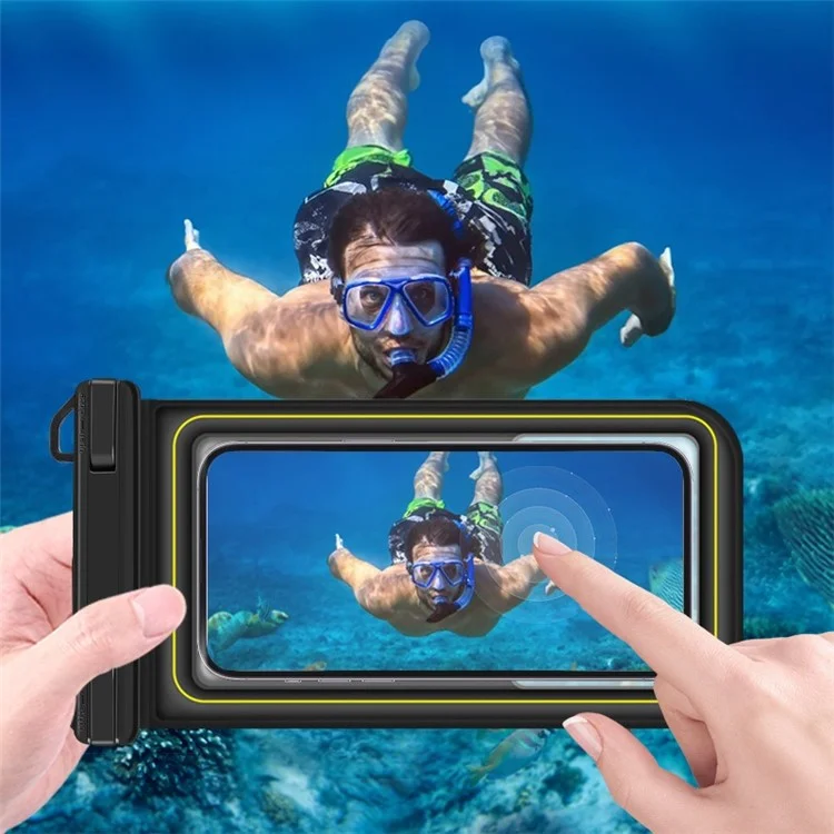 IP68 Waterproof Case for 6.5-inch Phone Touch Screen Floating Dry Bag Phone Pouch for Swimming - Black