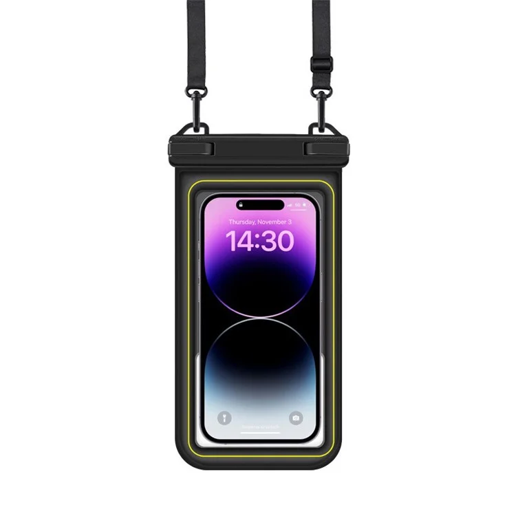 IP68 Waterproof Case for 6.5-inch Phone Touch Screen Floating Dry Bag Phone Pouch for Swimming - Black