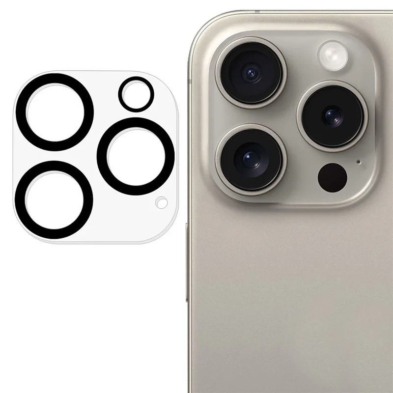 Para iPhone 16 Pro Max / 16 Pro Protector de Lente de Cámara Vidrio Templado Película de Lente Integrada Círculos Negros