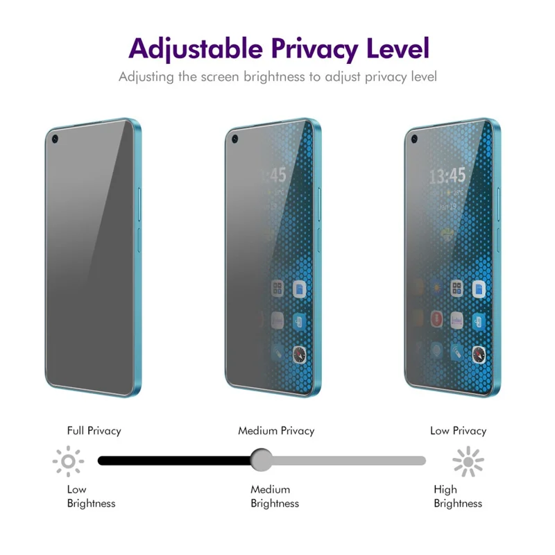 ENKAY HAT PRINCE 2Pcs Para Oppo K9x Full Glue Screen Protector Anti-Spy Privacy
