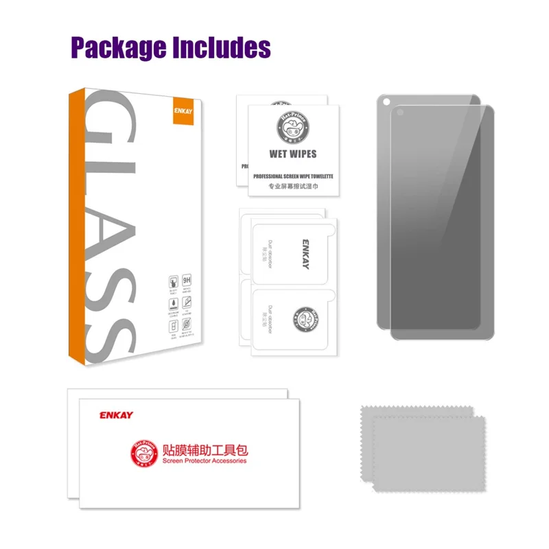 ENKAY HAT PRINCE 2Pcs For OnePlus 9RT 5G Screen Protector Anti-Glare Full Cover Anti-Peep