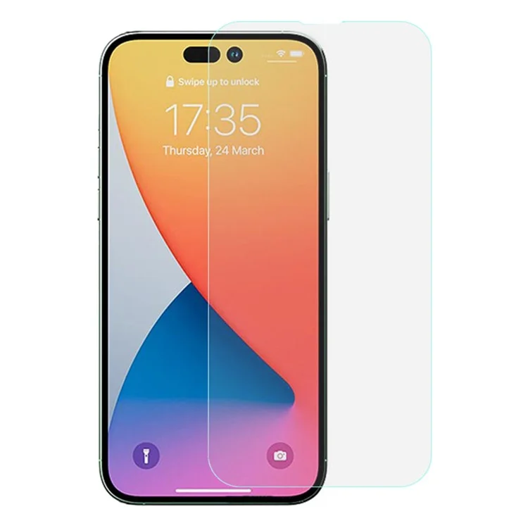 For iPhone 14 Pro 6.1 inch Anti-scratch Tempered Glass HD Clear Screen Protector with Plastic Injection Installation Tool