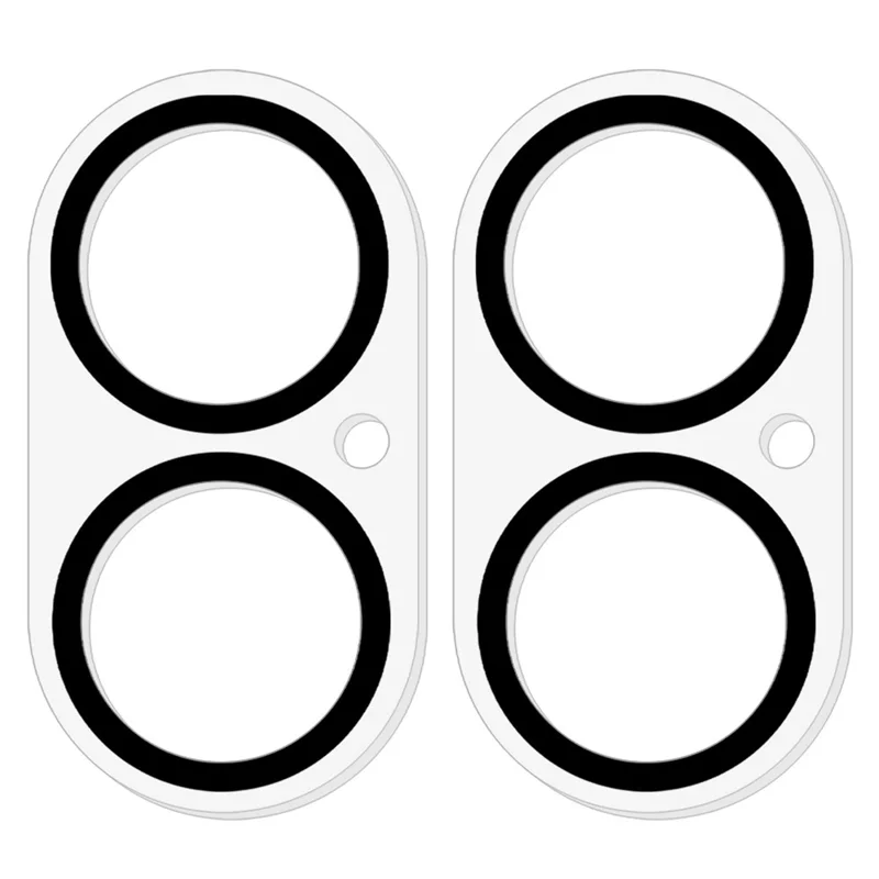 2Pcs for iPhone 16 / 16 Plus Camera Lens Protector Silk Printing 3D Arc Edge Tempered Glass Film