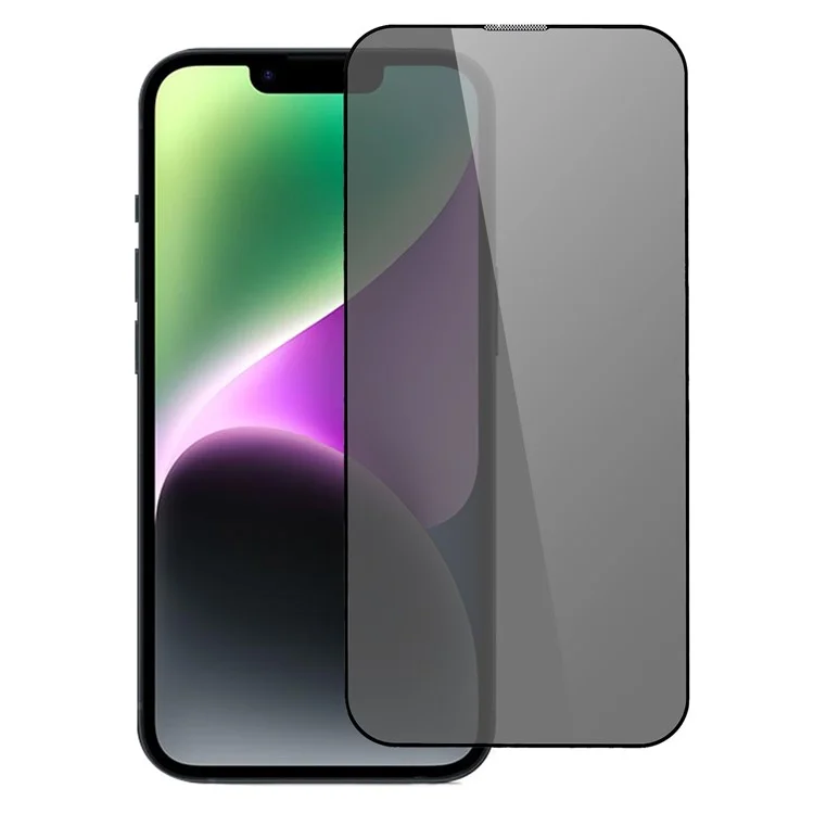Für iPhone 14 6.1 Zoll Gehärtetes Glas Seidendruckschutz gegen Ausspähung mit Kunststoffspritzwerkzeug für die Installation